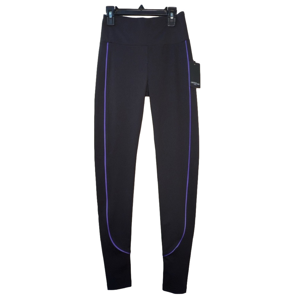 LANSTON SPORT Women’s X-Small Black purple High waisted ankle Cropped leggings